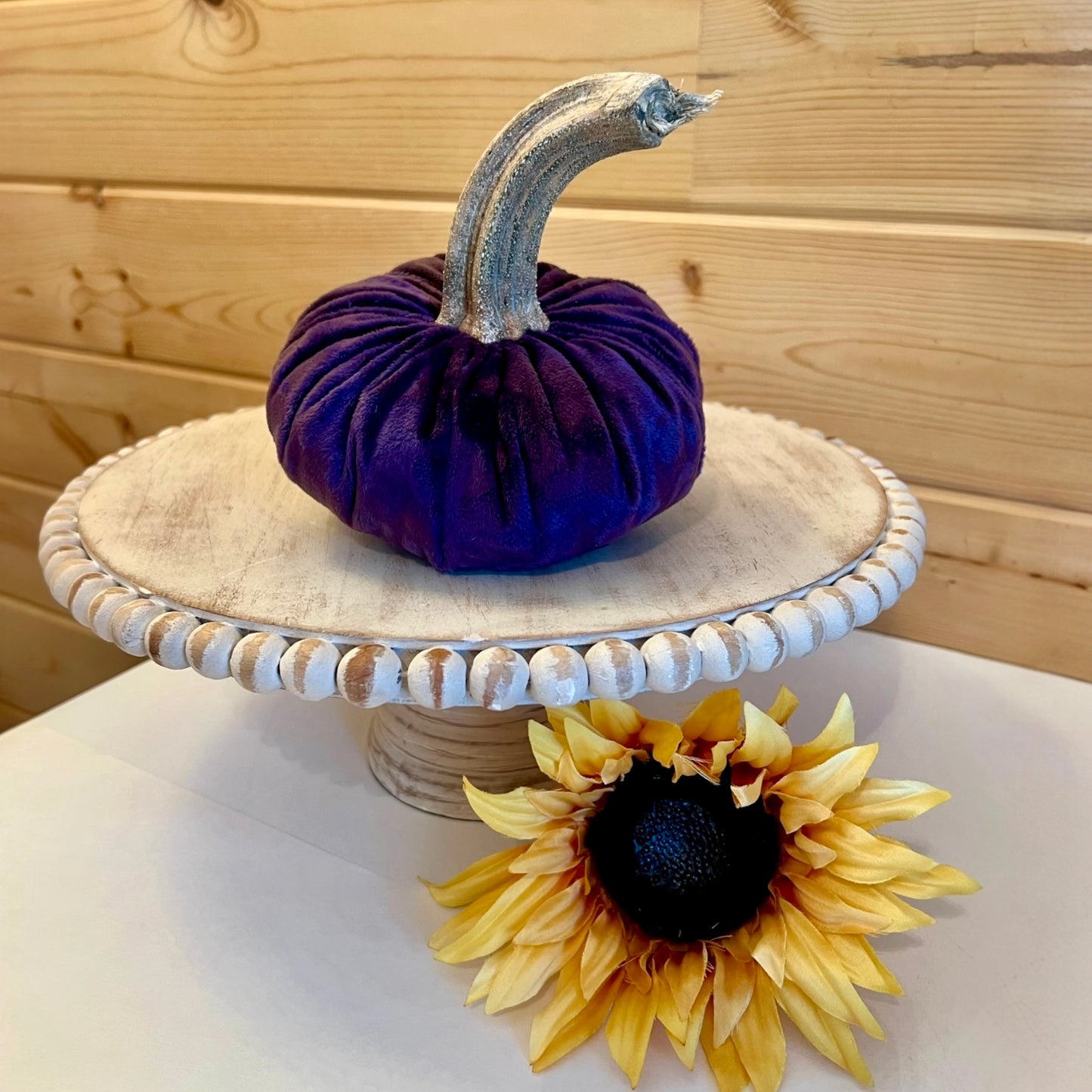 SMALL PUMPKIN HEART EMBOSSED FIG MINK VELVET - DEEP PURPLE