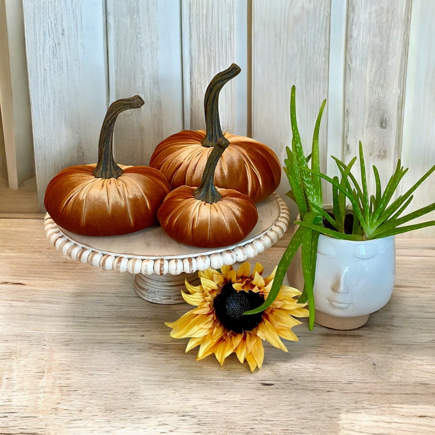 SMALL VELVET PUMPKIN - COPPER