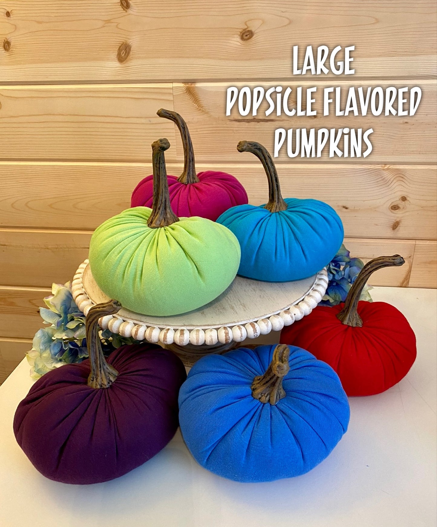 LARGE FABRIC PUMPKIN - POPSICLE FLAVOR COLORS