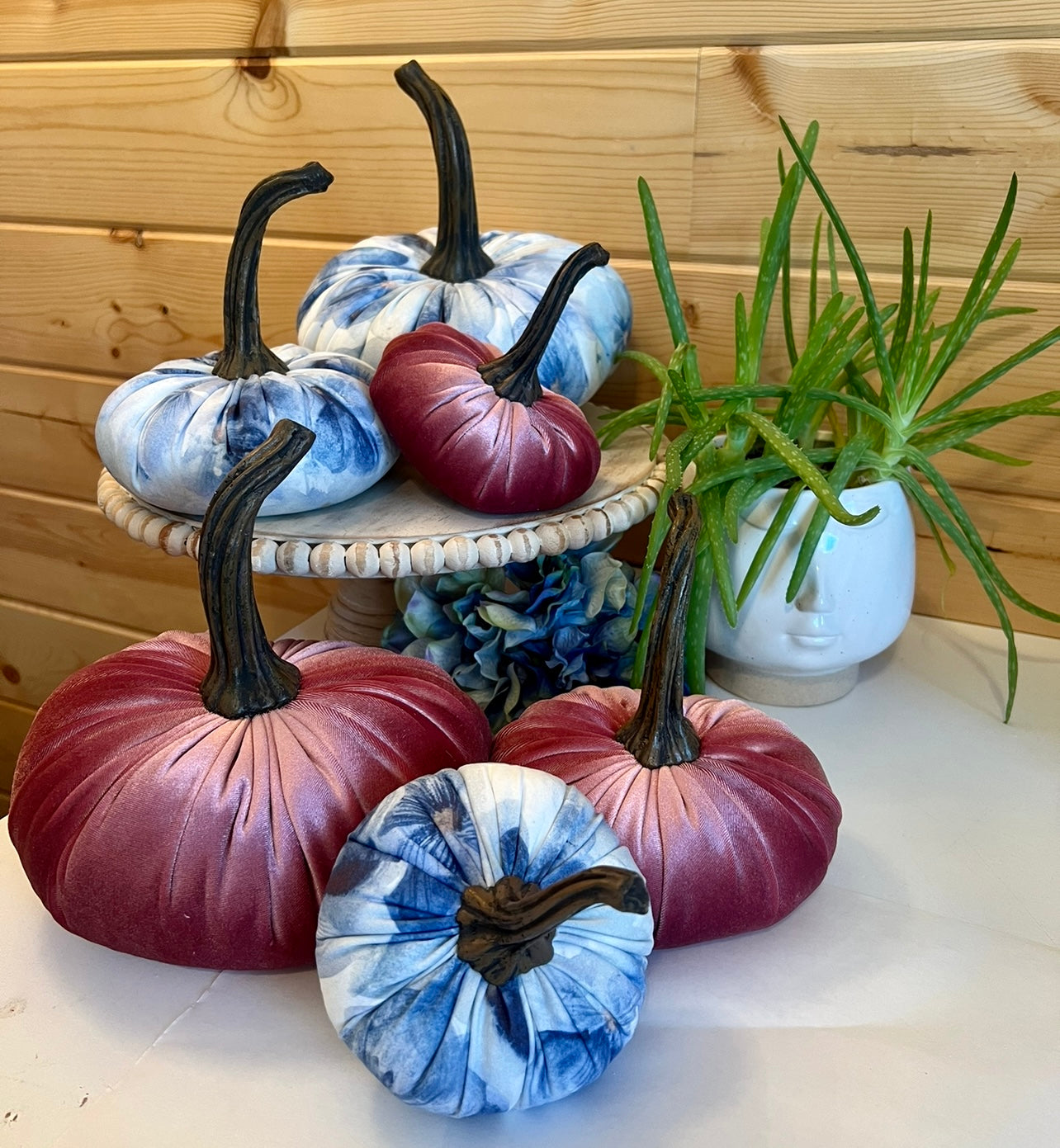 SMALL FLORAL PRINT PUMPKIN - PRESSED PANSY