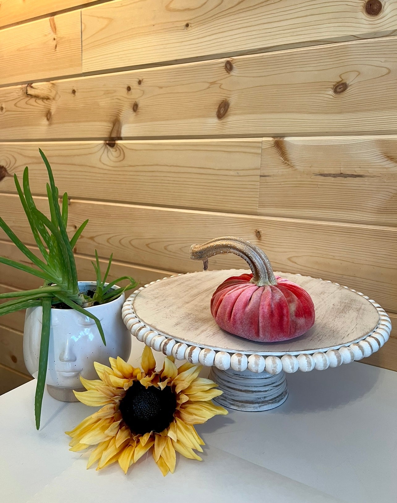 SMALL VELVET PUMPKIN - BURGUNDY WHITE GREEN TIE DYE