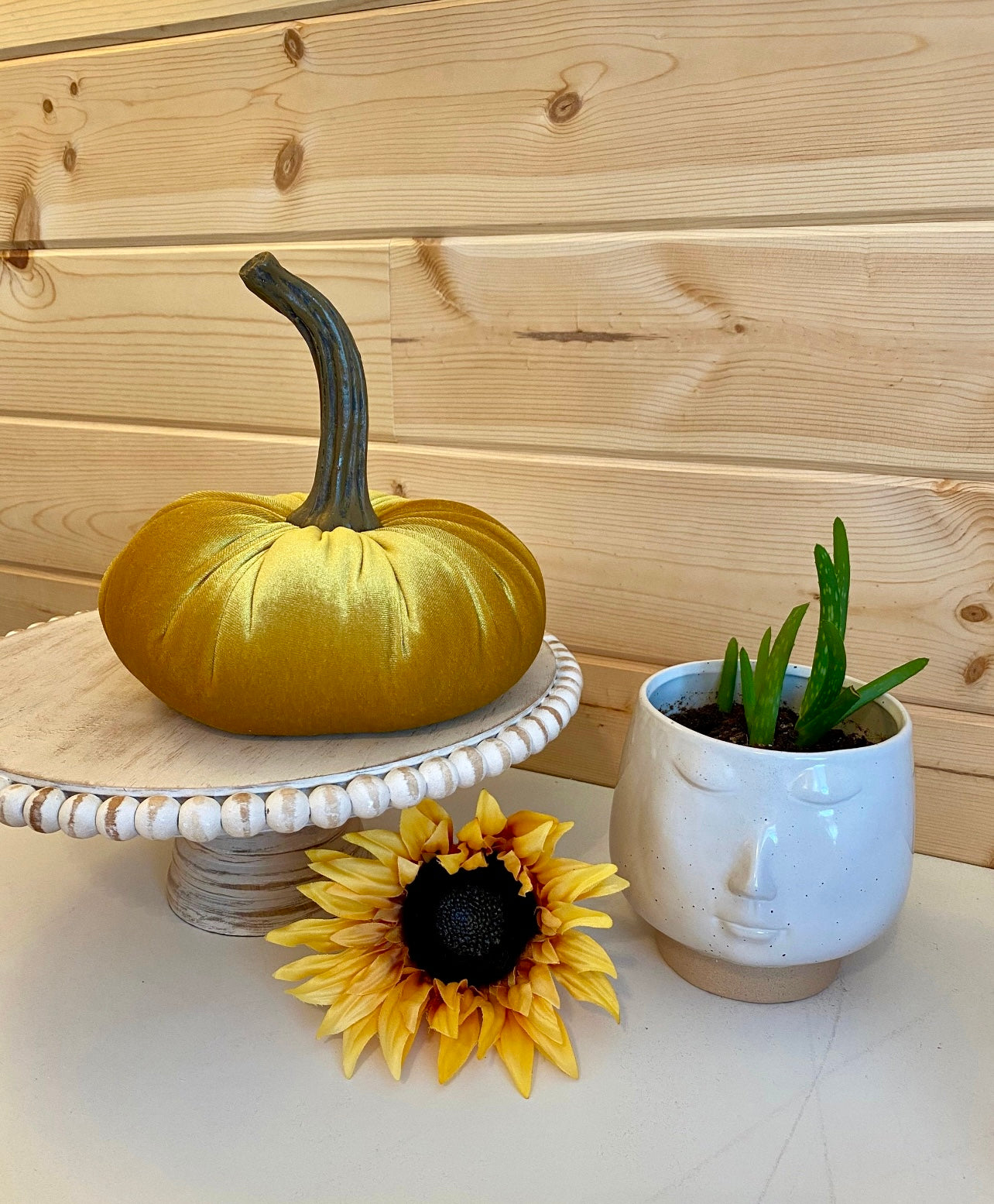 PUMPKIN SET of 3 VELVET - GOLD