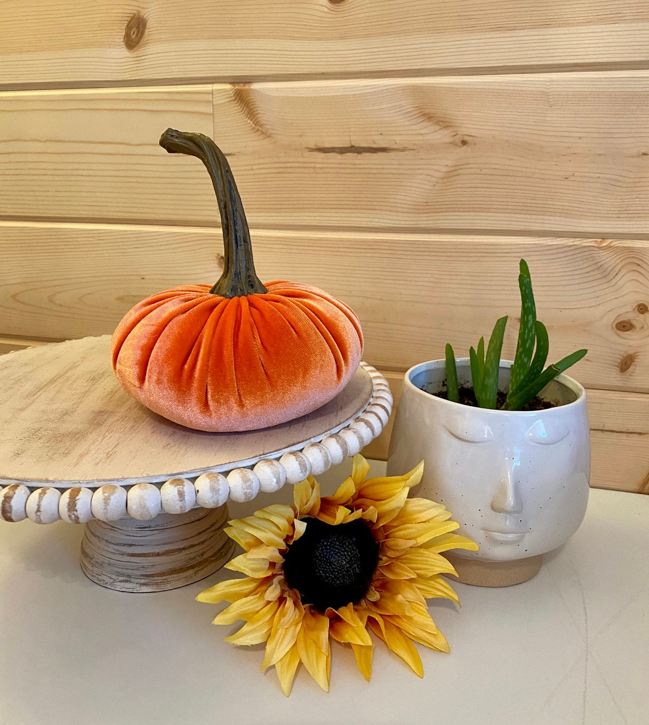 PUMPKIN SET of 3 VELVET - PUMPKIN SPICE