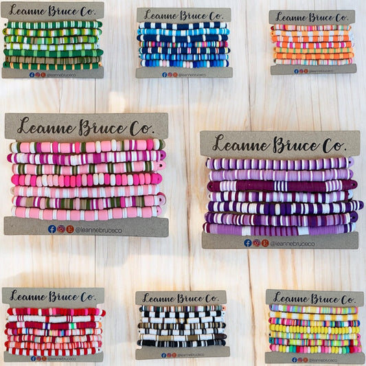 Stretchy Stack Bracelets Arm Candy Bracelet Collection Warm Tones Cool Tones Chakra Colors Gift Sets 8 Sets of 7 FULL Rainbow LITTLE Sets