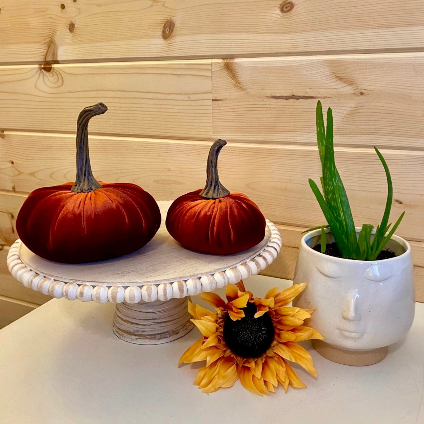 PUMPKIN SET OF 3 VELVET - RUST