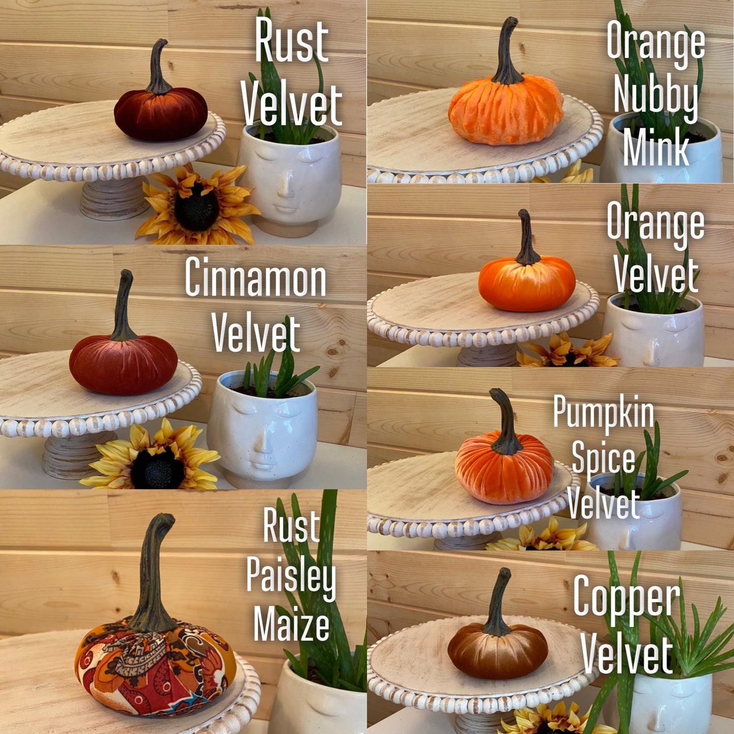 SMALL PUMPKIN SETS of 4 - MIX & MATCH - CREATE YOUR OWN SETS of SMALL PUMPKINS