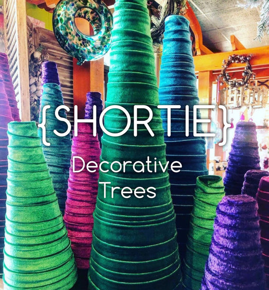 Set of 2 SHORTIE handmade Decorative Trees fabric luxe velvet animal print decorative trees all year home decor